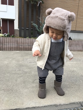 「babyGAP（babyGAP）のアイテム（シューズ）」を使った、taichiman....✩さん（キッズ・80cm）の冬コーディネート