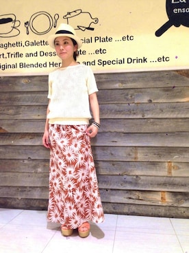 「TYPE BLUE（タイプブルー）のアイテム（帽子）」を使った、eriさん（レディース・153cm）の夏コーディネート