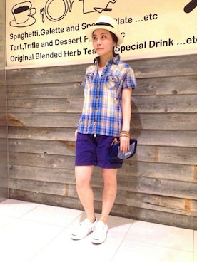 「TYPE BLUE（タイプブルー）のアイテム（ボディバッグ/ウエストポーチ）」を使った、eriさん（レディース・153cm）の夏コーディネート