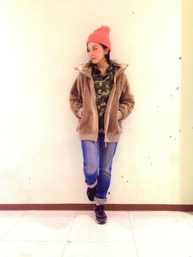「ボンディング」｜「アイテム（ブルゾン）」を使った、eriさん（レディース・153cm）の秋コーディネート