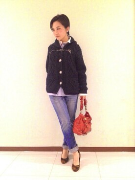 「TYPE BLUE（タイプブルー）のアイテム（パンツ）」を使った、eriさん（レディース・153cm）の秋コーディネート