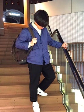 「N.HOOLYWOOD（N.ハリウッド）のアイテム（ナイロンジャケット）」を使った、MASATOさん（メンズ・170cm）の冬コーディネート