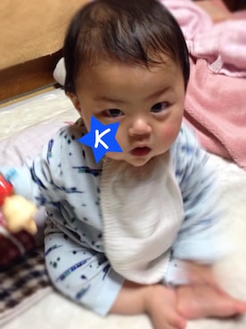 「アイテム（ルームウェア、ブルー系）」を使った、me-☆i-さん（キッズ・70cm）の春コーディネート