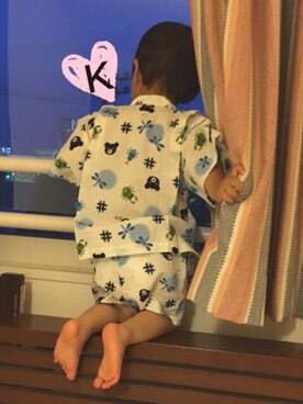 「MIKI HOUSE（ミキハウス）のアイテム（浴衣）」を使った、me-☆i-さん（キッズ・80cm）の夏コーディネート