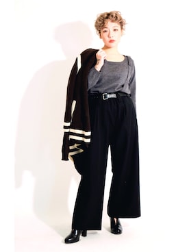 「Y's（ワイズ）のアイテム（ブルゾン）」を使った、PLAYFULさん（レディース・157cm）の秋コーディネート