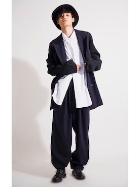 「Y’s for men（ワイズフォーメン）のアイテム（帽子）」を使った、PLAYFULさん（メンズ・183cm）の秋コーディネート