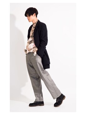 「ラメ」｜「アイテム（その他アウター）」を使った、PLAYFULさん（メンズ・183cm）の冬コーディネート