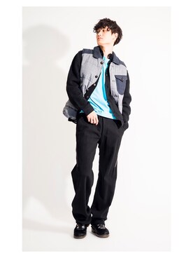 「JUNYA WATANABE MAN（ジュンヤワタナベマン）のアイテム（ダウンベスト）」を使った、PLAYFULさん（メンズ・183cm）の冬コーディネート