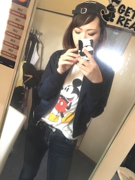 「ミッキーT」｜「アイテム（その他アウター）」を使った、hrmamさん（レディース・160cm）の春コーディネート