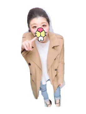 「OLD NAVY（オールドネイビー）のアイテム（トレンチコート）」を使った、琴音さん（レディース・158cm）の春コーディネート