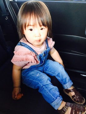 「フリンジ」｜「アイテム（オールインワン・サロペット）」を使った、ようなつさん（キッズ・80cm）の春コーディネート