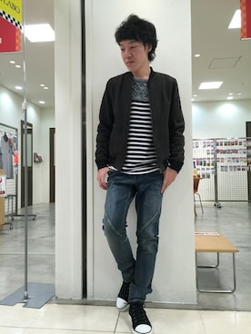 「MK MICHEL KLEIN HOMME （エムケーミッシェルクランオム）のアイテム（ブルゾン）」を使った、ryuuya_tさん（メンズ・172cm）の秋コーディネート