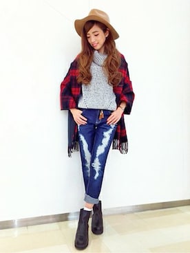 「ボーイフレンドデニム」｜chizuruさん（レディース・156cm）の秋コーディネート