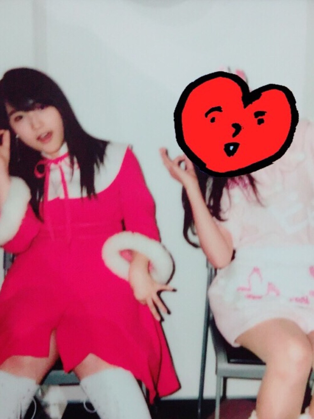 「ララピピ、鞘師、ピピピピ🐰、可愛い〜って言われて満足‼︎、本家は短パンだけどこれはスカート🐰、りほりほ、ちゃゆ…、モーニング娘。、鞘師里保」｜「ハロヲタ工作部のアイテム（トップス、ピンク系）」を使った、えりちん。さん（レディース・160cm）の冬コーディネートの1枚目の写真