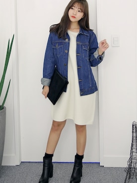 「hotping」｜「アイテム（デニムジャケット）」を使った、HOTPINGさん（レディース・163cm）の秋コーディネート