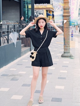 「HOTPING（ホッピン）のアイテム（シューズ）」を使った、HOTPINGさん（レディース・163cm）の夏コーディネート