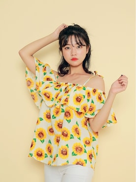 「HOTPING（ホッピン）のアイテム（トップス）」を使った、HOTPINGさん（レディース・163cm）の夏コーディネート