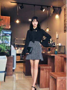 「HOTPING（ホッピン）のアイテム（シャツ/ブラウス）」を使った、HOTPINGさん（レディース・163cm）の夏コーディネート