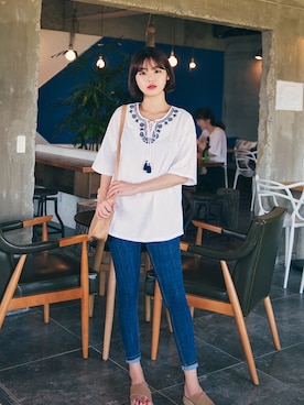 「HOTPING（ホッピン）のアイテム（トップス）」を使った、HOTPINGさん（レディース・163cm）の秋コーディネート