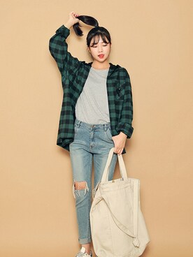 「HOTPING（ホッピン）のアイテム（シャツ/ブラウス）」を使った、HOTPINGさん（レディース・163cm）の秋コーディネート