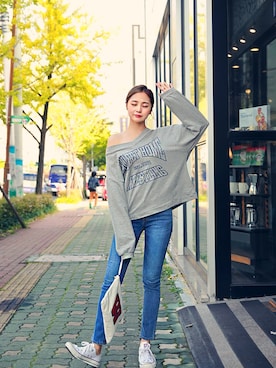 「HOTPING（ホッピン）のアイテム（トップス）」を使った、HOTPINGさん（レディース・163cm）の秋コーディネート