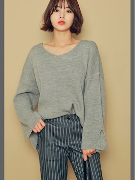 「オルチャンファッション」｜「アイテム（スラックス）」を使った、HOTPINGさん（レディース・163cm）の秋コーディネート
