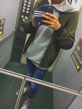 「H&M（エイチ・アンド・エム）のアイテム（マウンテンパーカー）」を使った、sho/ショウさん（メンズ・170cm）の秋コーディネート