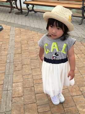 「ミッキーコーデ」｜「アイテム（帽子）」を使った、eriii__coさん（キッズ・80cm）の夏コーディネート