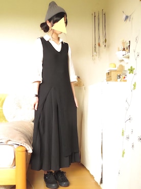 「グレーニット帽」｜まりのさん（レディース・157cm）の秋コーディネート