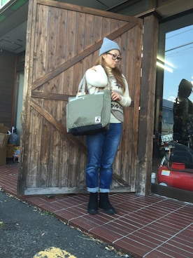 「タートル」｜「アイテム（帽子）」を使った、佐々木泉さん（レディース・158cm）の秋コーディネート