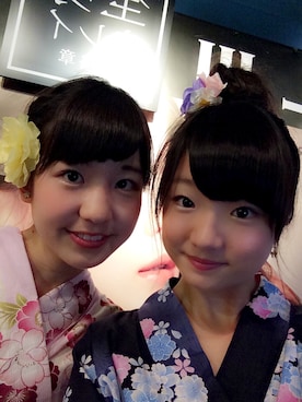 「アイテム（浴衣）」を使った、Mika.Kajiharaさん（レディース・161cm）の夏コーディネート