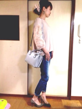 「スウェードパンプス」｜とっこさん（レディース・166cm）の春コーディネート