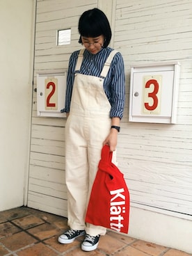 「PAR ICI」｜「アイテム（サロペット/オーバーオール）」を使った、Yさん（レディース・163cm）の春コーディネート