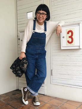 「PAR ICI」｜「アイテム（オールインワン・サロペット）」を使った、Yさん（レディース・163cm）の春コーディネート