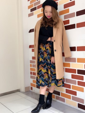 「SpRay（スプレイ）のアイテム（チェスターコート）」を使った、PINK DIAMOND川口店さん（レディース・158cm）の秋コーディネート