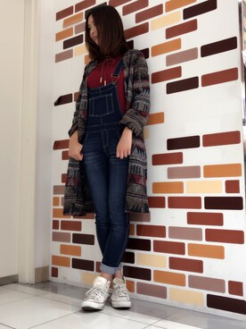 「SpRay（スプレイ）のアイテム（オールインワン・サロペット）」を使った、PINK DIAMOND川口店さん（レディース・168cm）の秋コーディネート