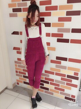 「SpRay（スプレイ）のアイテム（オールインワン・サロペット）」を使った、PINK DIAMOND川口店さん（レディース・168cm）の秋コーディネート