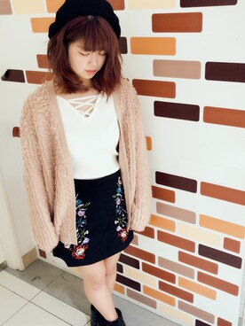 「SpRay（スプレイ）のアイテム（ハンチング/ベレー帽）」を使った、PINK DIAMOND川口店さん（レディース・158cm）の秋コーディネート