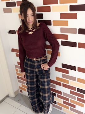 「SpRay（スプレイ）のアイテム（パンツ）」を使った、PINK DIAMOND川口店さん（レディース・168cm）の秋コーディネート