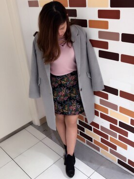 「SpRay（スプレイ）のアイテム（チェスターコート）」を使った、PINK DIAMOND川口店さん（レディース・162cm）の秋コーディネート
