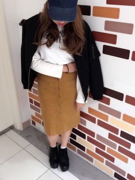 「SpRay（スプレイ）のアイテム（MA-1）」を使った、PINK DIAMOND川口店さん（レディース・158cm）の秋コーディネート