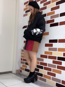 「SpRay（スプレイ）のアイテム（ハンチング/ベレー帽）」を使った、PINK DIAMOND川口店さん（レディース・158cm）の秋コーディネート