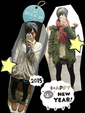 「AS KNOW AS PINKY（アズノゥアズピンキー）のアイテム（モッズコート）」を使った、haruさん（レディース・157cm）の冬コーディネート