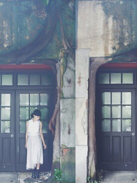「INITIALS（イニシャルズ）のアイテム（サロペット/オーバーオール）」を使った、Sharon Salad さん（レディース・157cm）の夏コーディネート