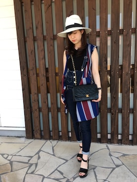 「ダニエルウェリントン」｜「アイテム（サロペット/オーバーオール）」を使った、yuriさん（レディース・156cm）の夏コーディネート