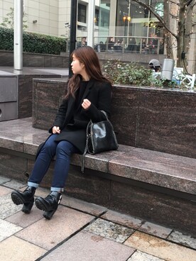 「chanel」｜「アイテム（チェスターコート）」を使った、yuriさん（レディース・156cm）の冬コーディネート