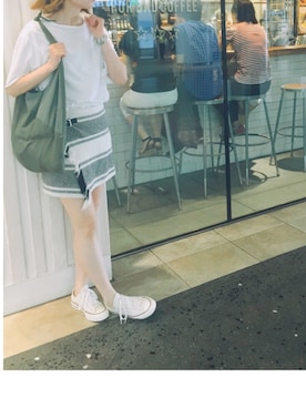 「かのさん」｜しゅがーろーるさん（レディース・163cm）の夏コーディネート