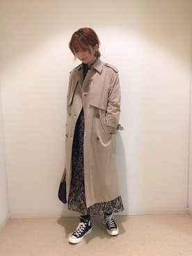 「Another Edition（アナザーエディション）のアイテム（トレンチコート）」を使った、しゅがーろーるさん（レディース・163cm）の秋コーディネート