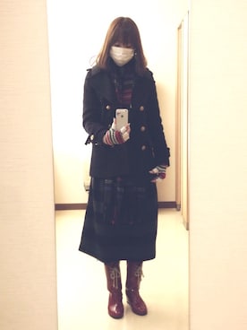 「THE SHINZONE（ザ　シンゾーン）のアイテム（レインシューズ）」を使った、おまきさん（レディース・157cm）の冬コーディネート