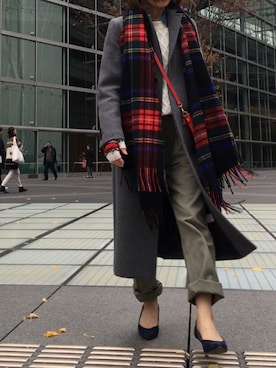 「THE SHINZONE（ザ　シンゾーン）のアイテム（チェスターコート）」を使った、おまきさん（レディース・157cm）の冬コーディネート